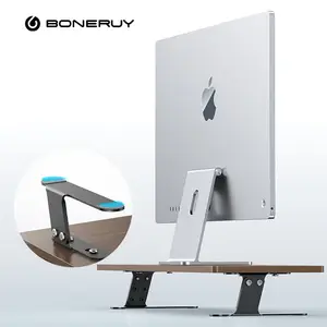 Boneruy promosyonlar ayarlanabilir ergonomik dikey Metal uyumlu ahşap ahşap kanepe için Laptop standı