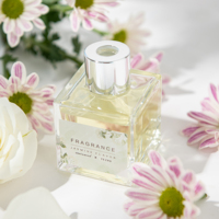 Parfum de maison, marque privée, bouteille carrée en verre de 50ml, diffuseur d'arômes de roseaux d'huile essentielle de luxe avec bâtonnets de rotin