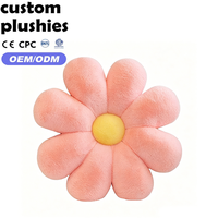 Coussin en peluche fleur jaune prix usine, oreiller décoratif moelleux marguerite pour la décoration intérieure
