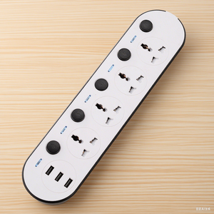 Phổ 4 cửa hàng 3 USB Điện mở rộng dây ABS chuyển đổi điện dải anh EU Việt Nam phích cắm 10A đánh giá phổ mở rộng ổ cắm - Product Image 1