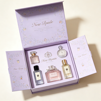 Boîte magnétique de luxe pour parfum à double ouverture, gaufrage à chaud doré, design élégant à double ouverture, emballage haut de gamme pour parfum en carton