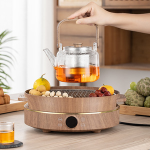 Electric Ceramic Stove With Tea Kettle And Grill For Indoor Outdoor Use <b>Portable</b> Multi Functional <b>Fire</b> <b>Pit</b> With Infrared Heating - Product Image 1