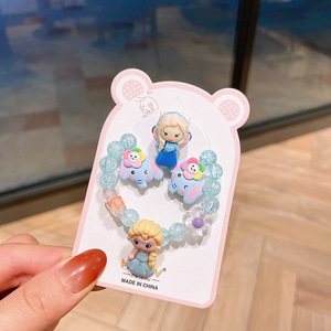 时尚热卖亚克力彩色串珠手链耳环戒指儿童饰品套装 - Product Image 2