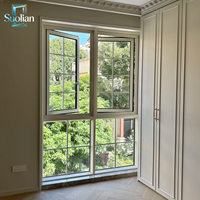 Ventana Abatible de Aluminio Estilo Francés con Rotura de Puente Térmico y Doble Acristalamiento para Hogares de Bajo Consumo