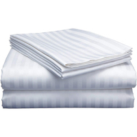 Juego de sábanas KOSMOS a rayas al por mayor, juego de sábanas de cama, juego de sábanas lisas dispersas sólidas, ropa de cama King de poliéster tejido, 4 Uds.