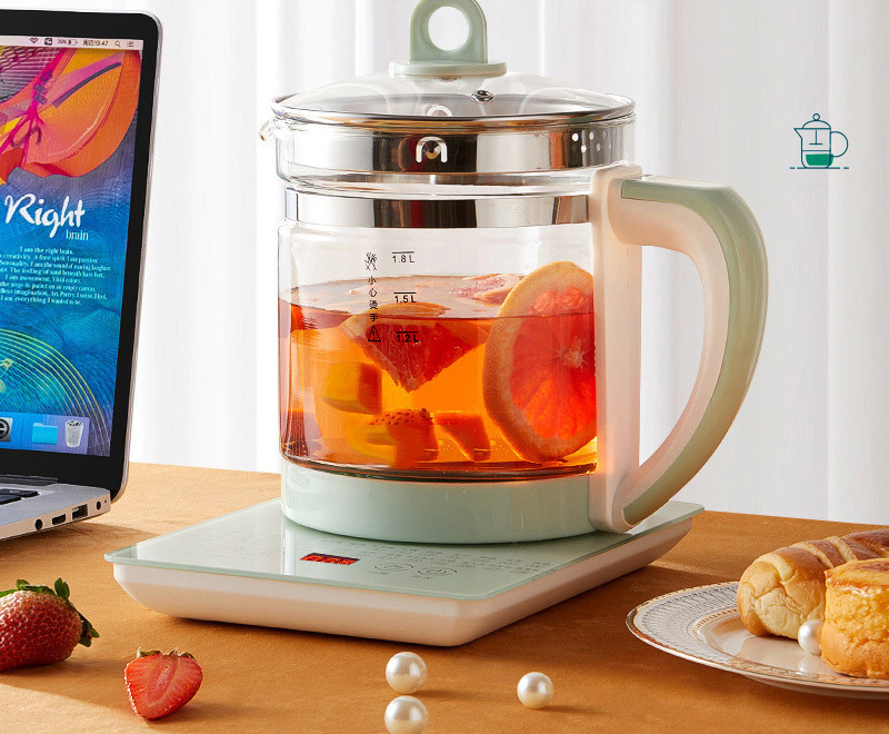 electric kettle for boiling water with tea pot