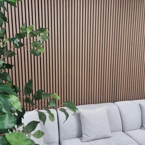 Deckenplatten Akupanel MDF Moderne schall dichte Akustik latten wand platte Dekorative schalla bsor bierende Latten platten für Hotels - Product Image 3