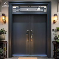 Portes d'entrée commerciales en aluminium coulé épaissi et surélevé, design colonne romaine, portes antivol sur mesure pour villa