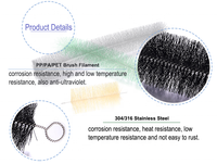 Brosse de protection des feuilles de 4 mètres en fil d'acier noir pour gouttière en nylon