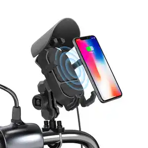 Suporte móvel montagem com 15w carregador sem fio para Scooter Motor Moto Smartphone suporte impermeável