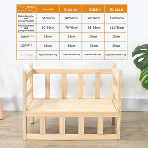 Cama ecológica de madera maciza para perros, nido para mascotas, uso en todas las estaciones, extraíble, lavable, diseño elevado, forma cuadrada, estilo clásico, vida - Product Image 6