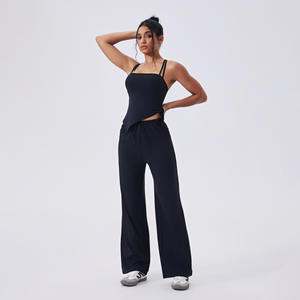 RUIQUWIN Conjunto Deportivo Personalizado de Verano 2026 para Mujer, de Secado Rápido, Transpirable, Elástico en Cuatro Direcciones, sin Costuras, con Rayas, Sujetador Deportivo y Pantalones para Correr - Product Image 2