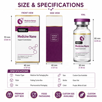 Boîte d'emballage personnalisée pour flacons de médicaments, carton pliable pharmaceutique, gaufrage, logo en feuille d'or, emballage de bouteilles, vente en gros