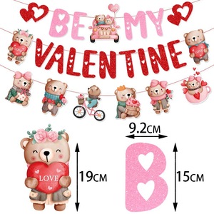 Ensemble de décorations suspendues en forme d'ours d'<span class=keywords><strong>amour</strong></span> pour la Saint-Valentin avec drapeau de fanions pour la décoration murale de fête, cé<span class=keywords><strong>l</strong></span>ébration à domicile, cadeau pour les couples - Product Image 5