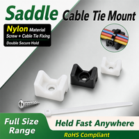 Support de fixation pour serre-câbles de type selle en nylon, support de fixation blanc/noir pour la gestion des câbles