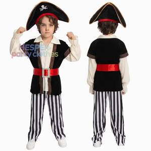 HP Children's Halloween Pirate Captain Cosplay Costume Set Hat <b>Headband</b> Vest Boys Polyester for Performance Festival - Product Image 1