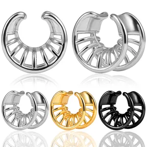 316LStainless Steel Bats Saddle Ear Plugs And Tunnels Piercing Pendientes Ear Gauges Camilla Body Jewelry