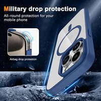 Coque de Téléphone Luxe Magnétique en TPU+Acrylique Antichoc Compatible Recharge Sans Fil Qi pour 17 Air 16 15 Pro Max/14 Pro/13/12/11/X/XR/XS/XS Max