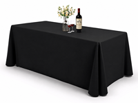 Nappe rectangulaire noire en polyester, réutilisable, pour hôtels, banquets, événements, location, taille personnalisée, approvisionnement en gros