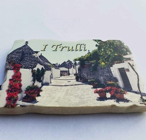 Mosaïque de réfrigérateur en résine Trulli de Puglia, Italie - Souvenir touristique - Artisanat en résine - Product Image 5