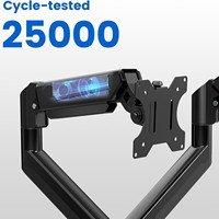 Support de moniteur d'ordinateur à ressort à gaz réglable Support de moniteur à double bras pouvant contenir de 4.4 à 17.6 lb et des écrans de 13 à 32 pouces