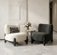 Fauteuil inclinable en bois massif de petite taille, style crème, pour salon et réception de salon de beauté