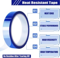 Cinta de Silicona PET Azul de 0.06mm, Cinta de Transferencia de Calor de Alta Temperatura para Sublimación, Impresión de Tazas y Vasos