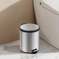 Poubelle de cuisine 3L en acier inoxydable avec couvercle incrusté, pédale, fermeture douce et seau intérieur