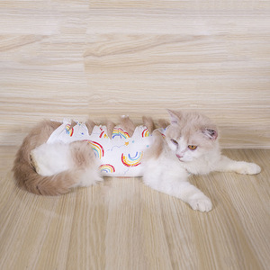 Nuevo Estilo Bata de Recuperación Postoperatoria para <span class=keywords><strong>Gatos</strong></span>, con Lazos, Transpirable de Algodón, para Esterilización y Destete - Product Image 2