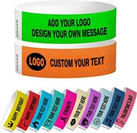 Personnalisez n'importe quel texte au bracelet ID bracelets imperméables pour événements et parcs d'attractions, concerts, foires et festivals