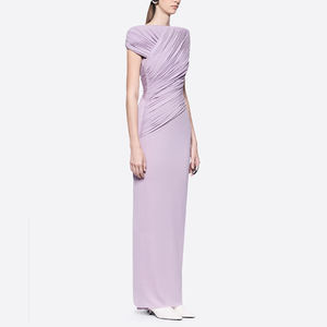 ZYHT 73845 Women's Maxi Dress Asymmetrical Casual High Street Fashion Party Solid Summer Pleated Long Dresses For Ladies - Product Image 3