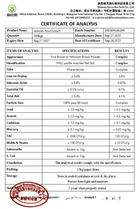 Extrato de Valeriana Officinalis em Pó Focus Bulk 0,8% Ácido Valérico Extrato de Raiz de Valeriana - Product Image 5