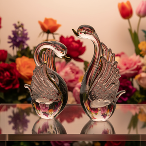 โรงงานจีนผลิตและจำหน่ายของตกแต่งรูปหงส์แก้ว ตุ๊กตาหงส์แก้ว - Product Image 1