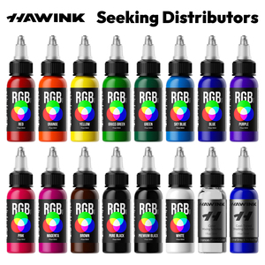 Pigmento Orgánico para Tatuajes 1oz 30ml 14 Colores Juego de Tinta para Tatuajes Hawink de Alta Calidad Personalizable - Product Image 1