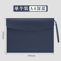 Porte-documents A4/A5 en PU grande capacité avec fermeture à pression métallique, personnalisable avec logo pour réunions, affaires, étudiants et promotion.