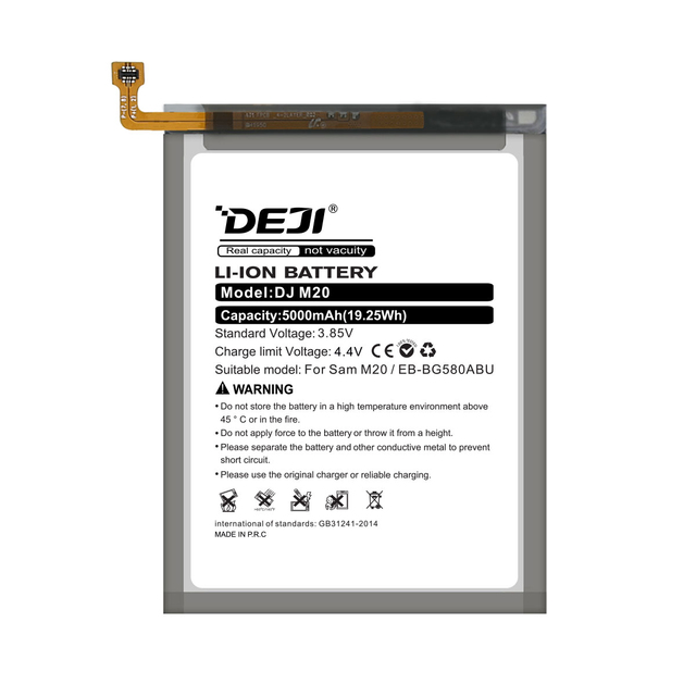Huidafa 5000mAh EB-BG580ABU M20 M30 A40S Mobile Phone Battery for Samsung Galaxy M20 Battery