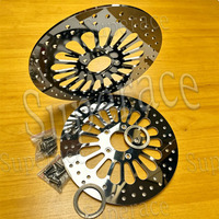 Disques de frein de moto polis miroir ou naturels de 11,5'' et 11,8'' pour Harley Davidson, avant et arrière