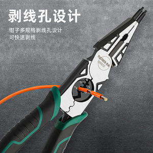 Pince multifonction Tosen 9 pouces, dénudeur de fils, acier au chrome-vanadium, qualité industrielle, mâchoires lisses - Product Image 1