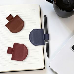 Magnetic Pen Holder for Notebook Slim Pen Loop Clip Magnetic PU Leather <b>Bookmarks</b> Book Lover Gifts - Product Image 2