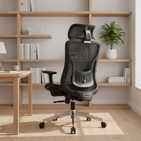 Fauteuil de bureau exécutif moderne en maille réglable, inclinable, dossier haut, design ergonomique, appui-tête 3D réglable, pour bureau à domicile
