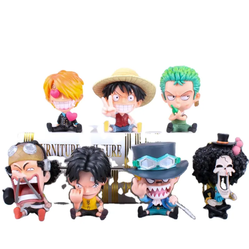 8-13cm dessin animé Roronoa Zoro Boa Hancock Ace Luffy assis Figure film Anime personnages assis Figure jouet