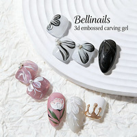 Bellinails Gel de Sculpture 3D Sans Résidu pour Nail Art, Gel de Sculpture en Relief Peint pour Ongles, Fournitures de Manucure