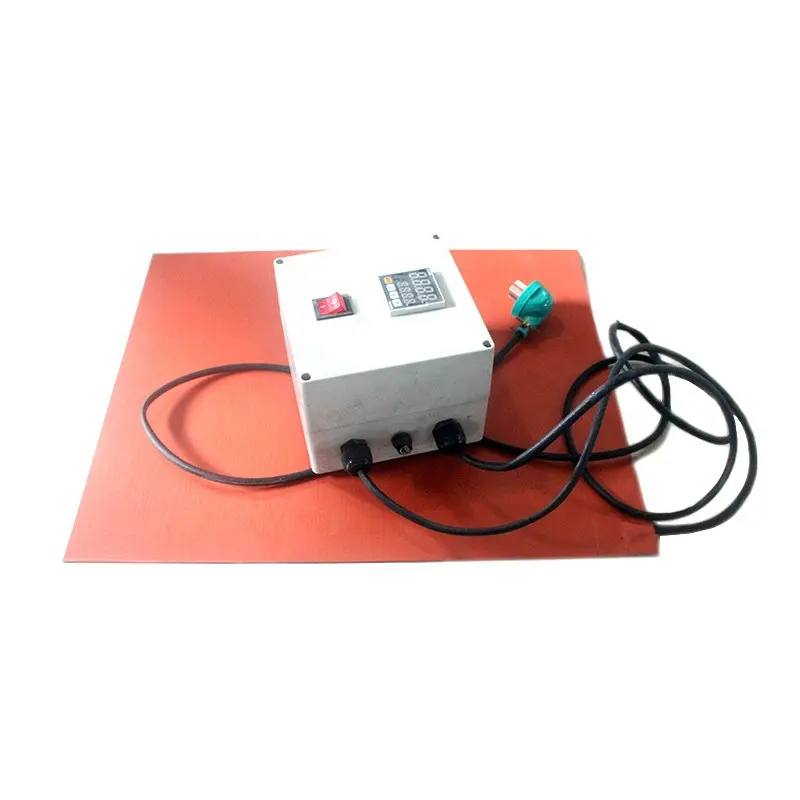 Almohadilla calefactora de goma de silicona eléctrica con controlador Digital de temperatura