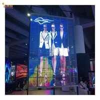 Affichage numérique ultra 3D pour publicité Mesh Shop Video Wall IP65 Flexible Transparent LED Screen Display Glass Window