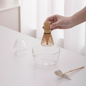 Ensembles de Matcha en Verre Martelé Transparent, Chawan Rond, Support pour Chasen, Fouet à Thé en Bambou, Cadeau pour les Amateurs de <span class=keywords><strong>Culture</strong></span> <span class=keywords><strong>du</strong></span> Thé Traditionnel - Product Image 5