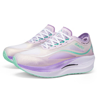 Chaussures de course pour hommes respirantes avec doublure en mesh, semelle en caoutchouc, lacets, pour marathon