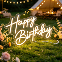 Enseigne néon LED personnalisée pour anniversaire, décoration de fête, toile de fond, chiffre d'âge personnalisé, lumière néon pour femmes et hommes, célébration d'anniversaire