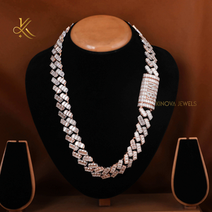 Chaîne de cou hip-hop haut de gamme ornée de diamants moissanite étincelants pour une brillance exceptionnelle et une mode urbaine moderne. - Product Image 5