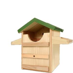 Grand nid en bois moderne et à la mode pour chouette effraie et peuplier Maison pour animaux de compagnie en bois de pin personnalisée pour la faune en plein air à l'intérieur d'une grande boîte Screech - Product Image 5
