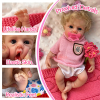 Poupée Bébé Réaliste de 12 Pouces en Silicone Intégral, Poupée Reborn Adoptable avec Yeux Ouverts et Bouche, Accessoire Photo, Cadeau Artistique